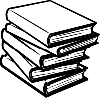Illustrated stack of books
